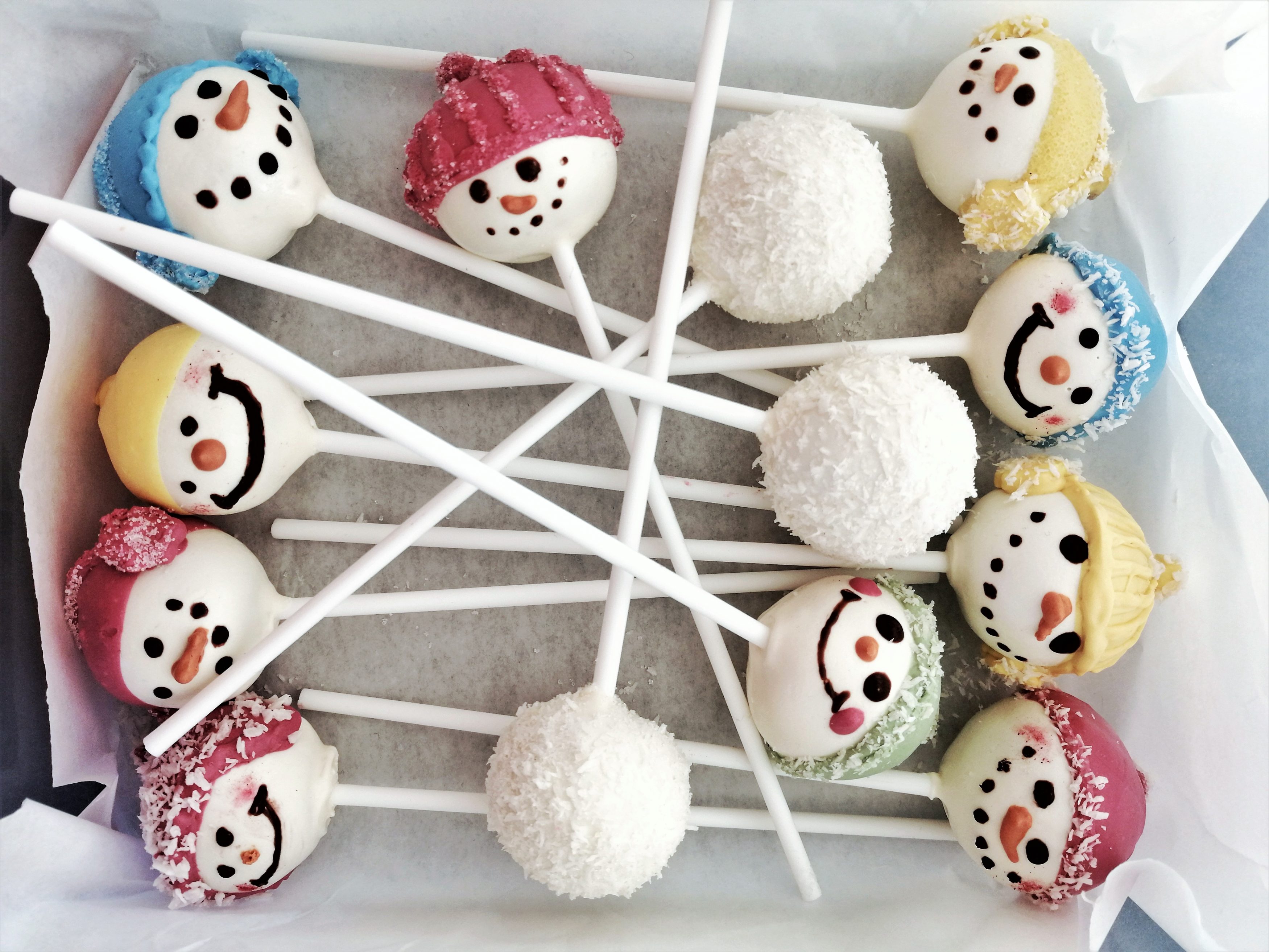 Schneemann Cake Pops Eat a Rainbow