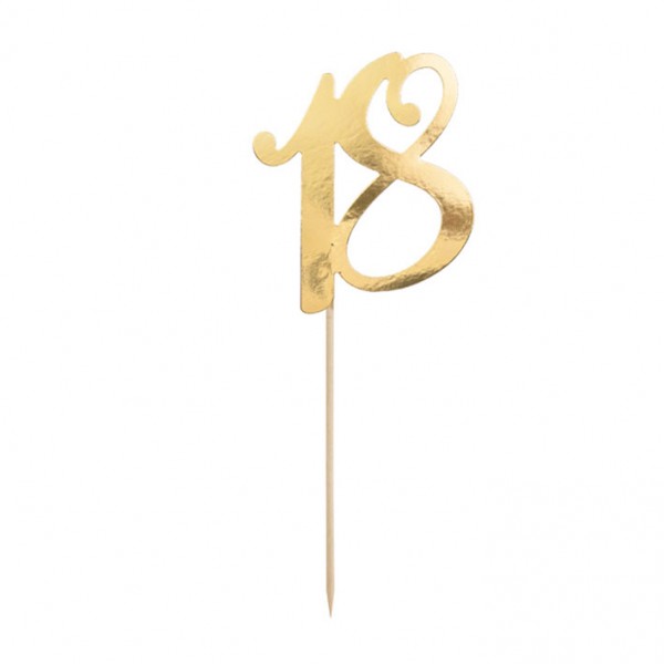 Cake Topper 18 Geburtstag gold