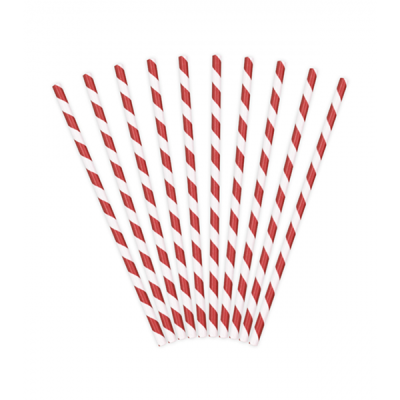 Papier Strohhalme rot weiß
