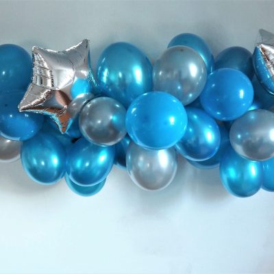 Ballongirlande blau silber